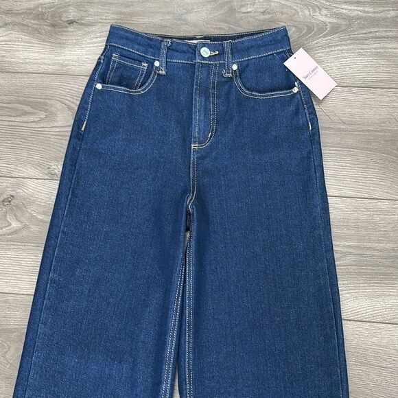 Juicy Couture High Rise Wide Leg Rhinestone Embellished Blue Jeans Size 26 - Picture 5 of 12